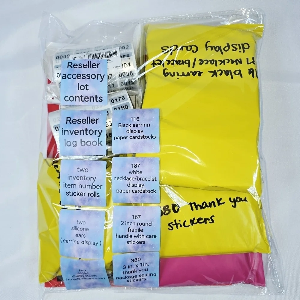 852pc Resellers Accessories Lot STICKERS,DISPLAYS, ITEM NUMBERS, LOG BOOK & MORE